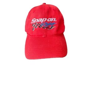 Vintage Snap On Racing Hat Cap Snapback Red Black 90s Y2K Tools Adult Twill
